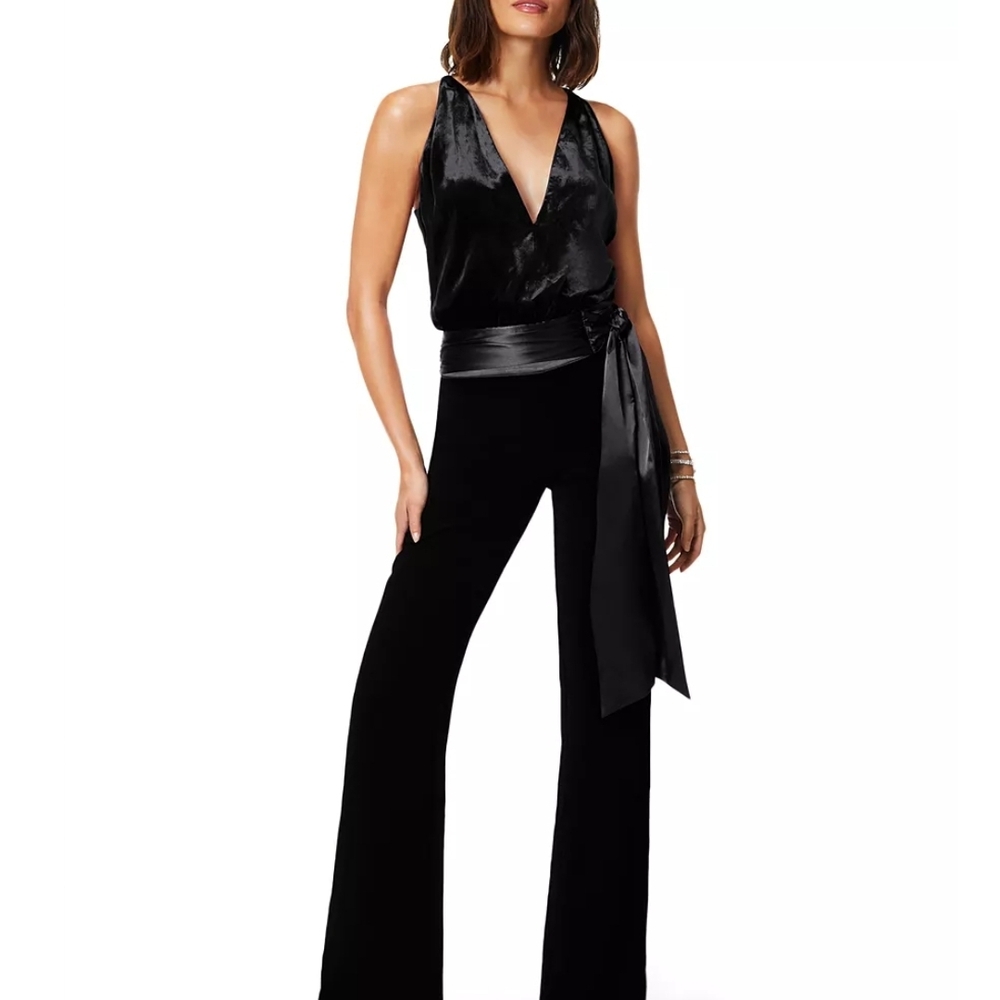 Ramy Brook Black Satin Jumpsuit